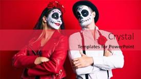  Presentation with day dead - Slide set featuring couple-wearing-day background and a red colored foreground