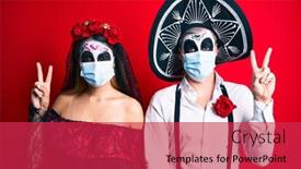  Presentation with medical sign - PPT layouts with couple-wearing-day background and a red colored foreground