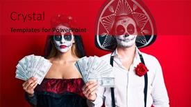  Presentation with day dead - Cool new theme with couple-wearing-day backdrop and a crimson colored foreground