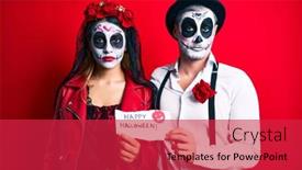  Presentation with day dead - Slides with couple-wearing-day background and a red colored foreground