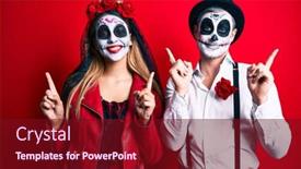  Presentation with day dead - Slides enhanced with couple-wearing-day background and a wine colored foreground