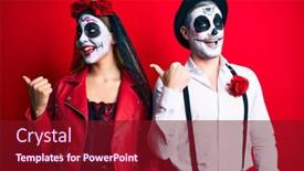  Presentation with day dead - Beautiful slides featuring couple-wearing-day backdrop and a crimson colored foreground