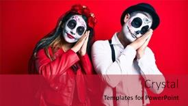  Presentation with day dead - Amazing presentation having couple-wearing-day backdrop and a crimson colored foreground