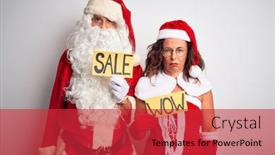  Presentation with costume - Presentation theme consisting of couple-wearing-santa-costume-holding background and a red colored foreground