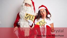  Presentation with wow - Presentation theme enhanced with couple-wearing-santa-costume-holding background and a red colored foreground