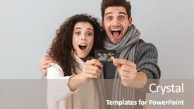  Presentation with credit card - PPT layouts enhanced with background showing plastic credit card background and a coral colored foreground