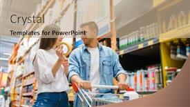  Presentation with building - Amazing PPT theme having hardware - couple with a cart buying backdrop and a coral colored foreground
