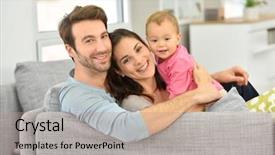  Presentation with baby girl welcome - Colorful slide deck enhanced with investment timing - couple with baby girl enjoying backdrop and a light gray colored foreground