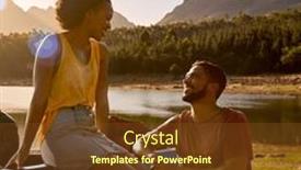  Presentation with backpacks - Slides consisting of couple-with-backpacks-in-pick background and a tawny brown colored foreground