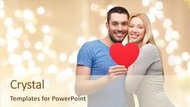  Presentation with valentines day - Audience pleasing slide deck consisting of couple with big red heart backdrop and a  colored foreground