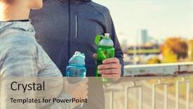  Presentation with lifestyle - Amazing presentation having couple with bottles of water backdrop and a coral colored foreground