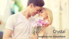  Presentation with summer holiday move - Beautiful slide set featuring couple with bouquet of flowers backdrop and a lemonade colored foreground