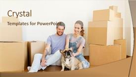  Presentation with mortgage - Cool new presentation theme with couple with boxes and french backdrop and a cream colored foreground