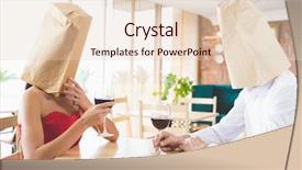  Presentation with brown - Beautiful theme featuring couple with brown paper bags backdrop and a  colored foreground