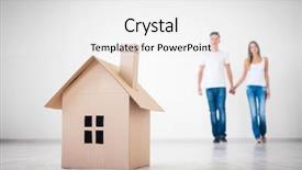  Presentation with cardboard - Slides with couple with cardboard house background and a white colored foreground