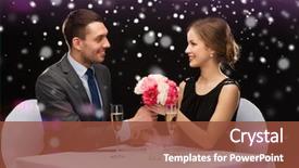  Presentation with christmas holidays - Theme featuring couple with champagne and flower background and a  colored foreground