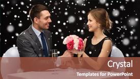  Presentation with christmas holidays - Audience pleasing PPT layouts consisting of couple with champagne and flower backdrop and a  colored foreground
