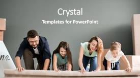  Presentation with family children - Presentation theme having couple with children rolling carpet background and a gray colored foreground