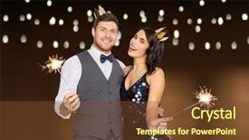  Presentation with party lights - Cool new slides with couple with crowns and sparkler backdrop and a tawny brown colored foreground