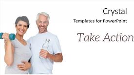  Presentation with water bottle - Beautiful theme featuring couple with dumbbell and water backdrop and a white colored foreground