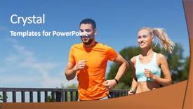  Presentation with lifestyle - Presentation theme consisting of couple with fitness trackers running background and a teal colored foreground