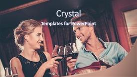  Presentation with wine - Colorful PPT layouts enhanced with couple with glasses of wine backdrop and a tawny brown colored foreground