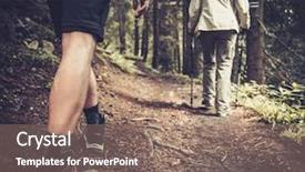  Presentation with electric pole electrical power poles - Slides consisting of couple with hiking poles walking background and a coral colored foreground