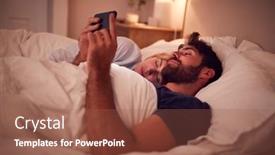  Presentation with night - Presentation theme featuring couple-with-man-lying background and a tawny brown colored foreground