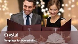  Presentation with data mining data minig concept - Cool new PPT theme with couple with menus at restaurant backdrop and a tawny brown colored foreground