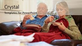  Presentation with senior couple - Beautiful presentation design featuring couple with poor diet keeping backdrop and a lemonade colored foreground