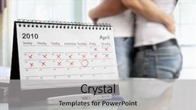  Presentation with happy baby - PPT theme enhanced with couple with positive pregnancy test background and a light gray colored foreground