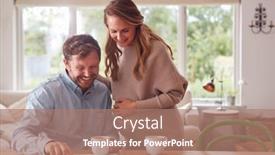  Presentation with pregnant - Colorful theme enhanced with couple-with-pregnant-wife-reviewing backdrop and a coral colored foreground