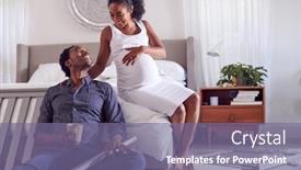  Presentation with self - Audience pleasing presentation theme consisting of couple-with-pregnant-woman-putting backdrop and a violet colored foreground