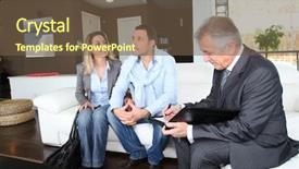  Presentation with real estate investment - Cool new presentation theme with couple with real-estate agent backdrop and a  colored foreground