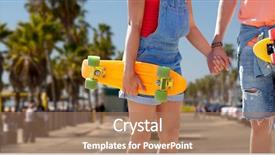  Presentation with los angeles - Cool new PPT theme with couple with short modern cruiser backdrop and a  colored foreground