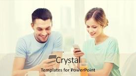  Presentation with food technology - PPT layouts with couple with smartphones reading new background and a  colored foreground