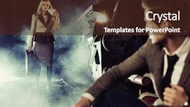  Presentation with train - Audience pleasing presentation consisting of couple with suitcases on train backdrop and a tawny brown colored foreground