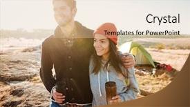  Presentation with tent - PPT theme with couple with tea standing near background and a  colored foreground