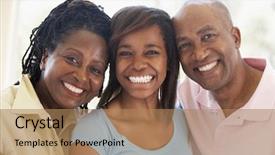  Presentation with teenage brain - Presentation theme having couple with their teenage daughter background and a coral colored foreground