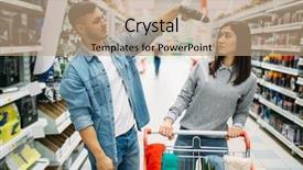  Presentation with power tools - Amazing PPT theme having trolley in market power backdrop and a coral colored foreground