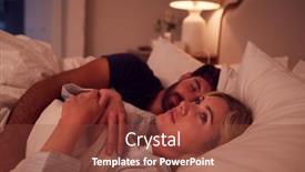  Presentation with insomnia - PPT theme having couple-with-woman-lying background and a tawny brown colored foreground