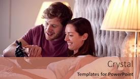  Presentation with good morning couple bed - Theme with couple-with-woman-with-prosthetic background and a coral colored foreground