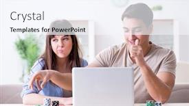  Presentation with money online - Presentation theme consisting of couple-wnning-money-in-online background and a sky blue colored foreground