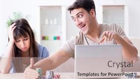  Presentation with money online - Presentation with couple-wnning-money-in-online background and a coral colored foreground