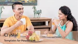  Presentation with indian couple - PPT theme consisting of couple woman and man having background and a coral colored foreground