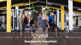  Presentation with battle - Beautiful theme featuring couple working out in function backdrop and a gray colored foreground