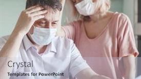  Presentation with loan - Audience pleasing PPT theme consisting of couple-worried-about-paperwork-discuss backdrop and a lemonade colored foreground