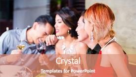  Presentation with dining restaurant - Audience pleasing presentation consisting of couples dining in fancy restaurant backdrop and a coral colored foreground