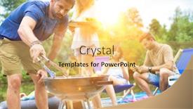  Presentation with beer - Presentation design featuring couples-drinking-beer-and-having background and a yellow colored foreground