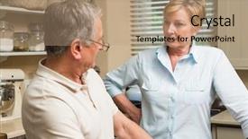  Presentation with senior couple - PPT layouts with couples fight - senior couple having an argument background and a coral colored foreground